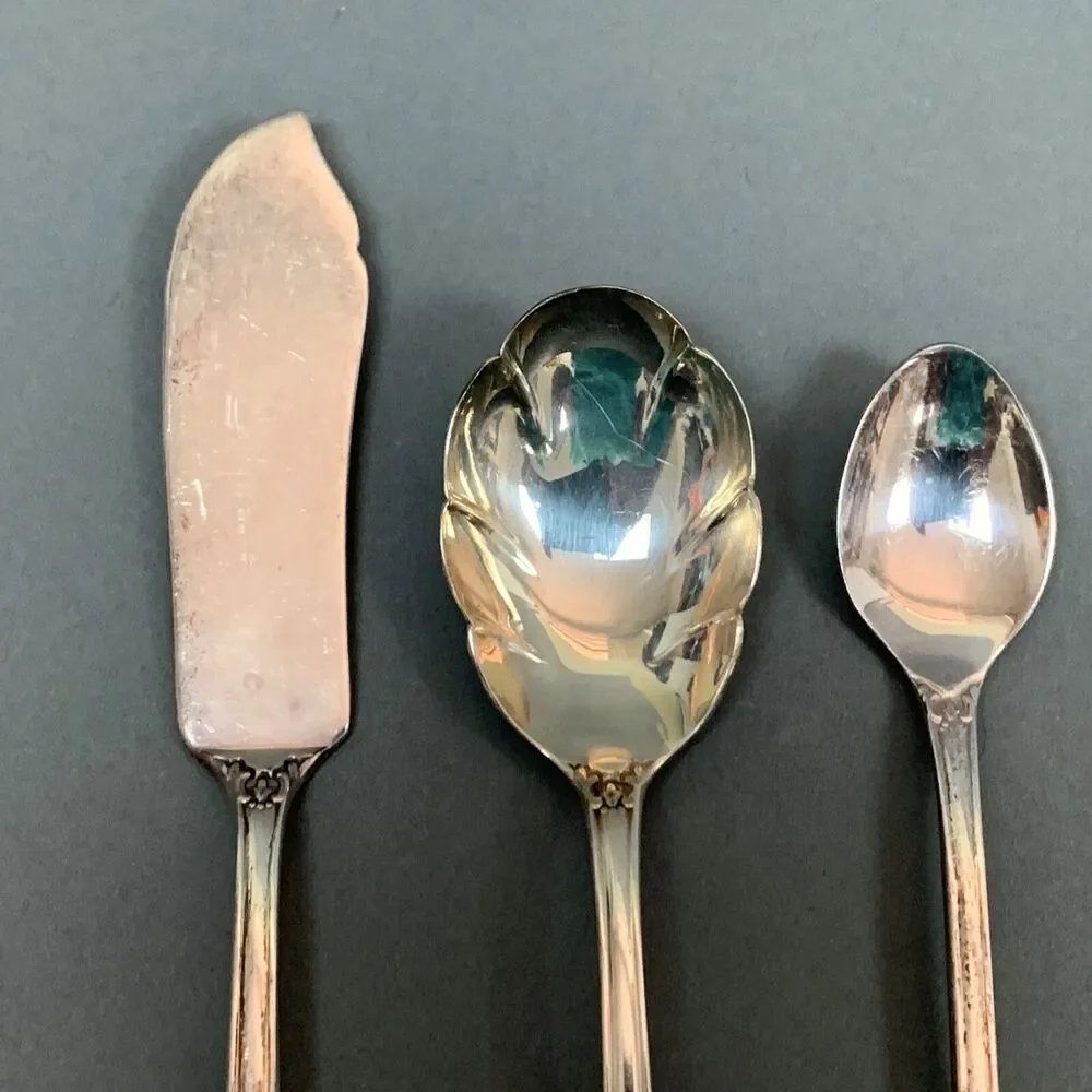 3 Rogers Bros 1847 Reflection‎ IS Silver-plate Sugar Spoon Butter Knife Flatware